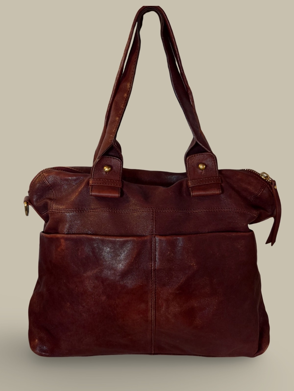 Dark Brown Leather Sorial Travel Bag Purse